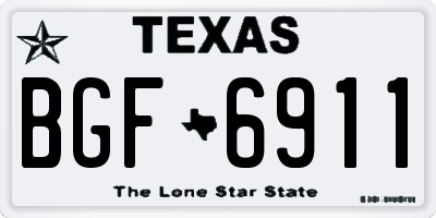 TX license plate BGF6911