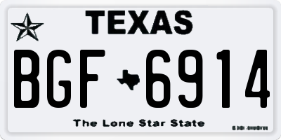 TX license plate BGF6914