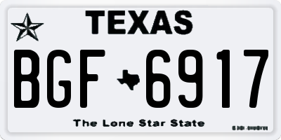 TX license plate BGF6917