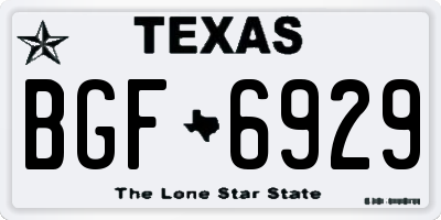TX license plate BGF6929