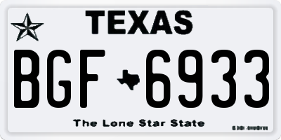 TX license plate BGF6933