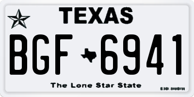 TX license plate BGF6941