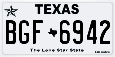 TX license plate BGF6942