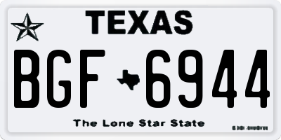 TX license plate BGF6944
