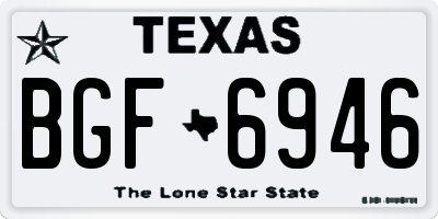 TX license plate BGF6946