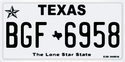 TX license plate BGF6958