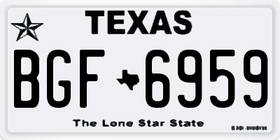 TX license plate BGF6959