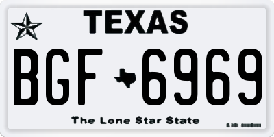 TX license plate BGF6969