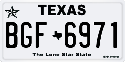 TX license plate BGF6971