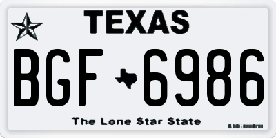 TX license plate BGF6986