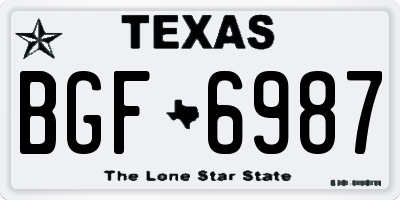 TX license plate BGF6987