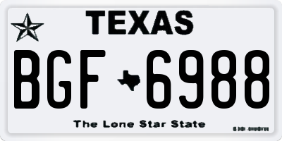 TX license plate BGF6988