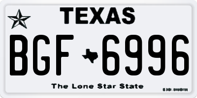 TX license plate BGF6996