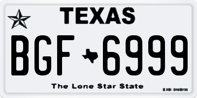 TX license plate BGF6999