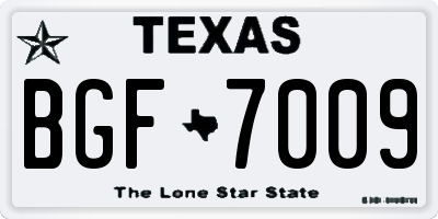 TX license plate BGF7009