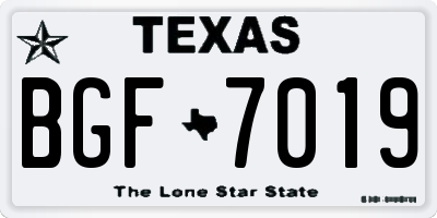 TX license plate BGF7019