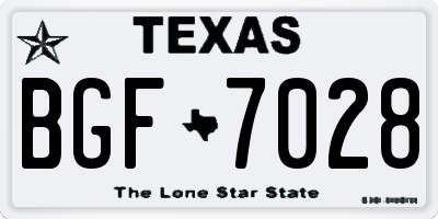 TX license plate BGF7028