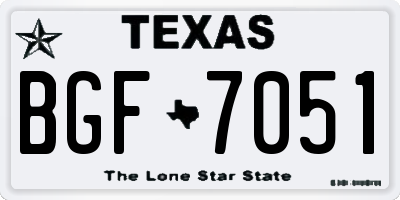 TX license plate BGF7051