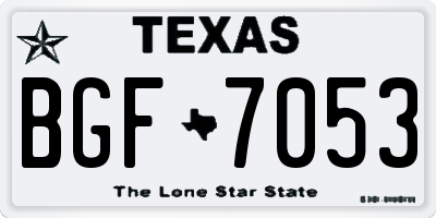 TX license plate BGF7053