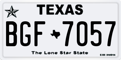 TX license plate BGF7057