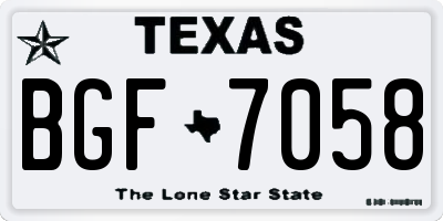 TX license plate BGF7058
