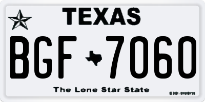 TX license plate BGF7060