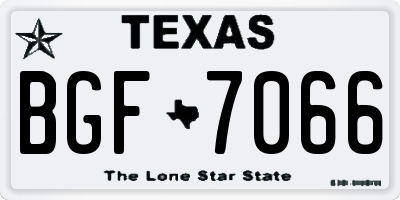 TX license plate BGF7066