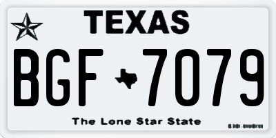 TX license plate BGF7079