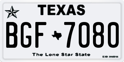 TX license plate BGF7080