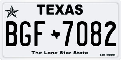 TX license plate BGF7082