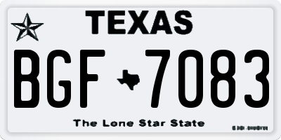 TX license plate BGF7083