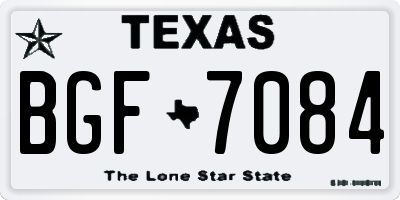 TX license plate BGF7084