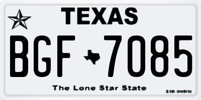 TX license plate BGF7085