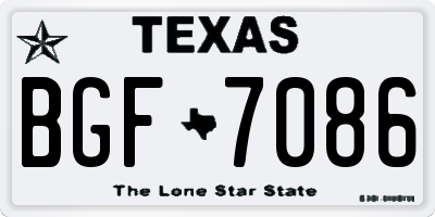 TX license plate BGF7086
