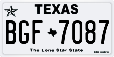 TX license plate BGF7087