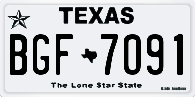 TX license plate BGF7091
