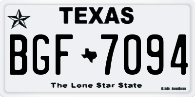 TX license plate BGF7094