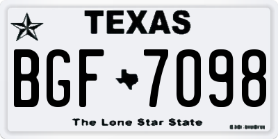 TX license plate BGF7098