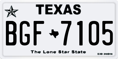 TX license plate BGF7105