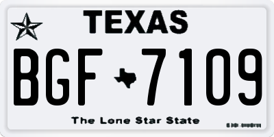 TX license plate BGF7109