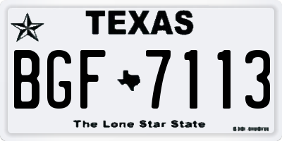 TX license plate BGF7113