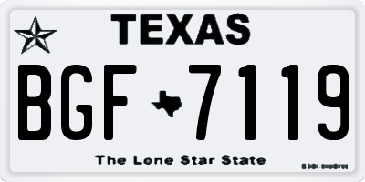 TX license plate BGF7119