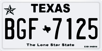 TX license plate BGF7125