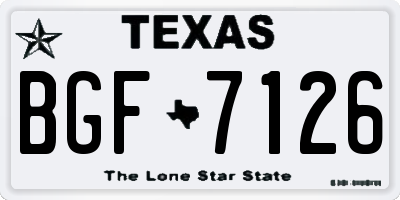 TX license plate BGF7126