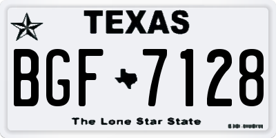 TX license plate BGF7128