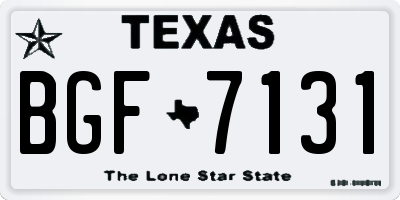 TX license plate BGF7131