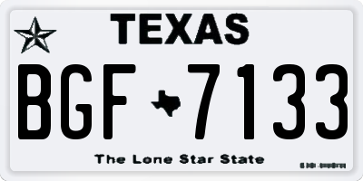 TX license plate BGF7133