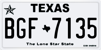 TX license plate BGF7135