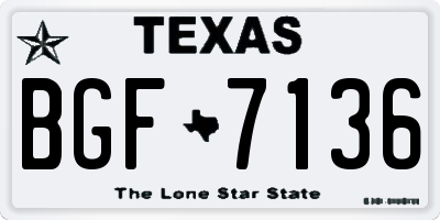 TX license plate BGF7136