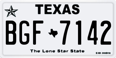 TX license plate BGF7142